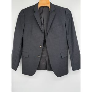 HUGO BOSS Mens Blazer Sport Coat 2 Button Casual Jacket 46R Wool The Grand Gray
